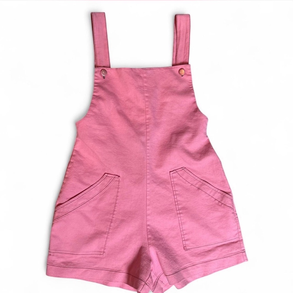 Handmade Pink Denim Romper - Size XS